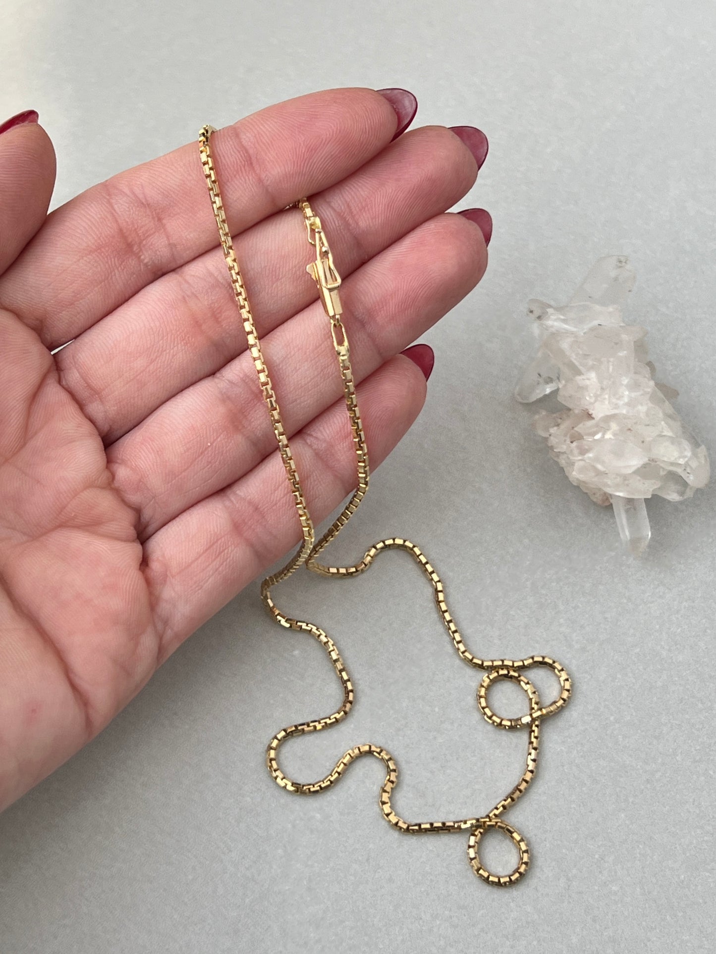 Vintage 14k Gold 17.75” Rounded Box Link Chain