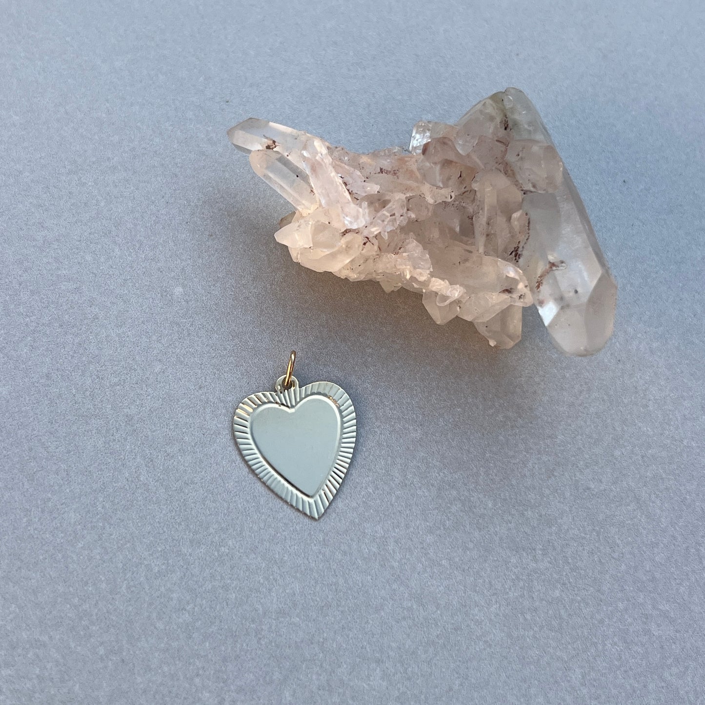 Vintage 14k Gold Fluted Edge Heart Tag Charm