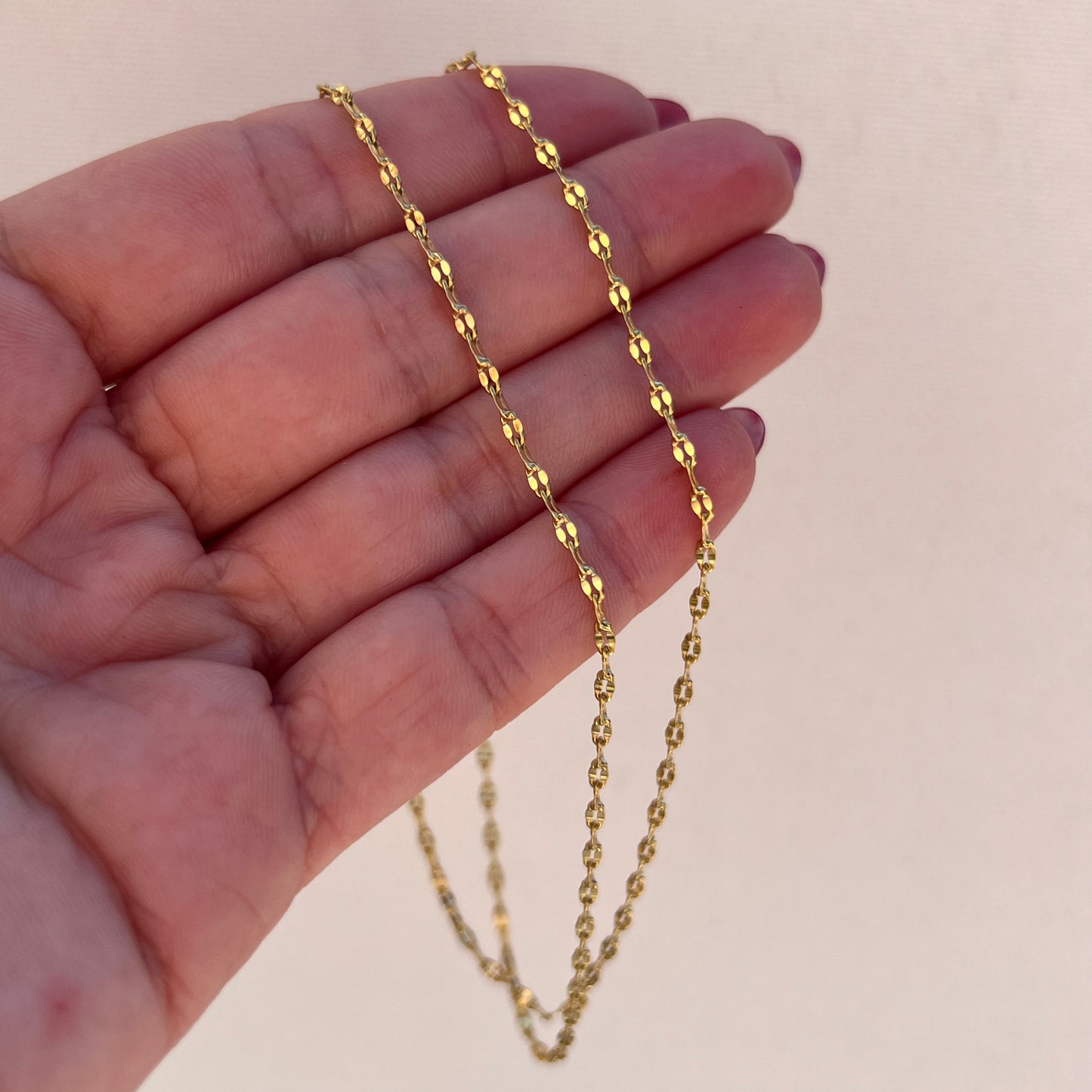 Vintage 14k Gold 19.25” Sparkle Link Chain