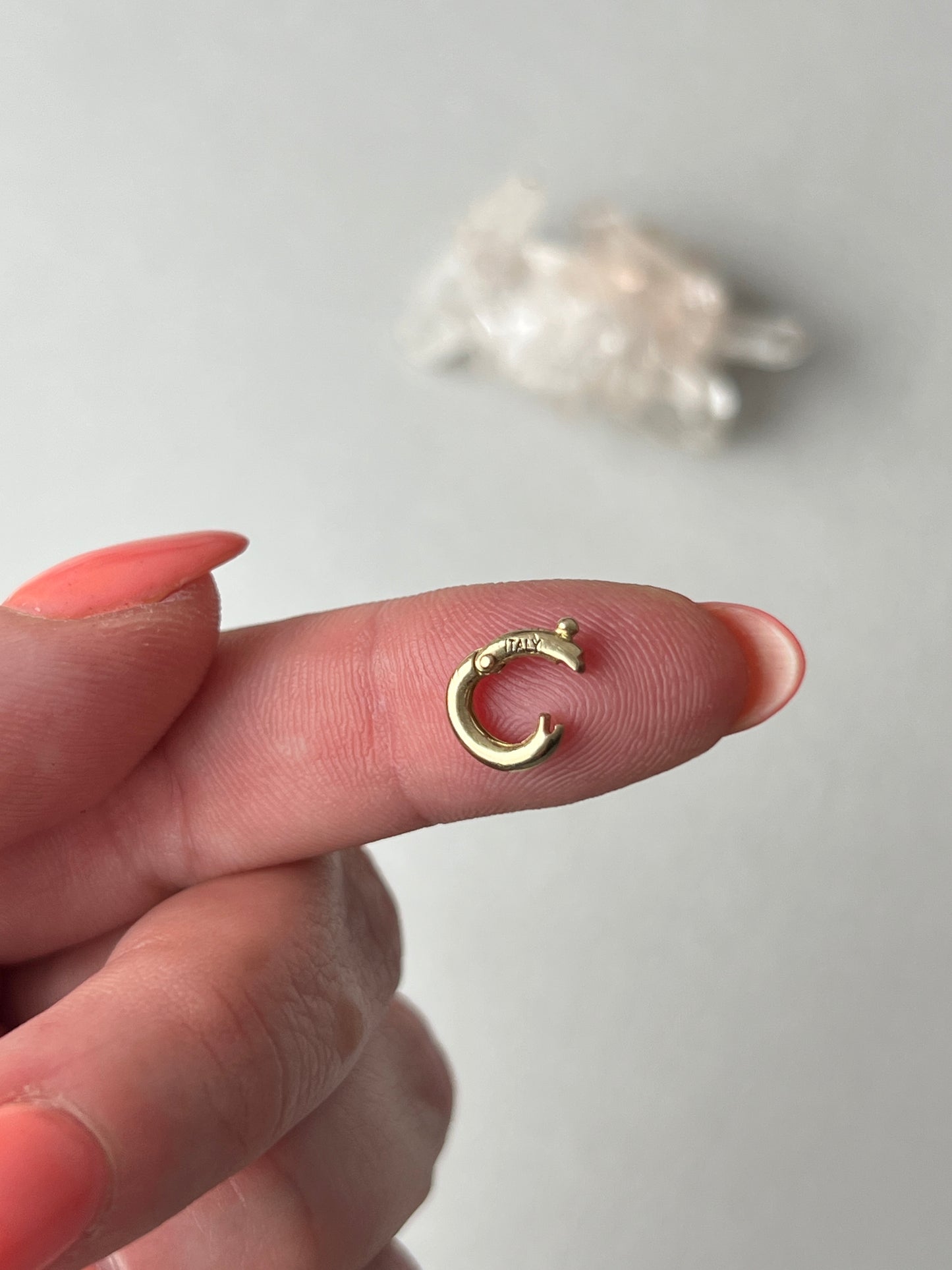 Vintage 14k Gold Small Charm Enhancer / Chain Connector