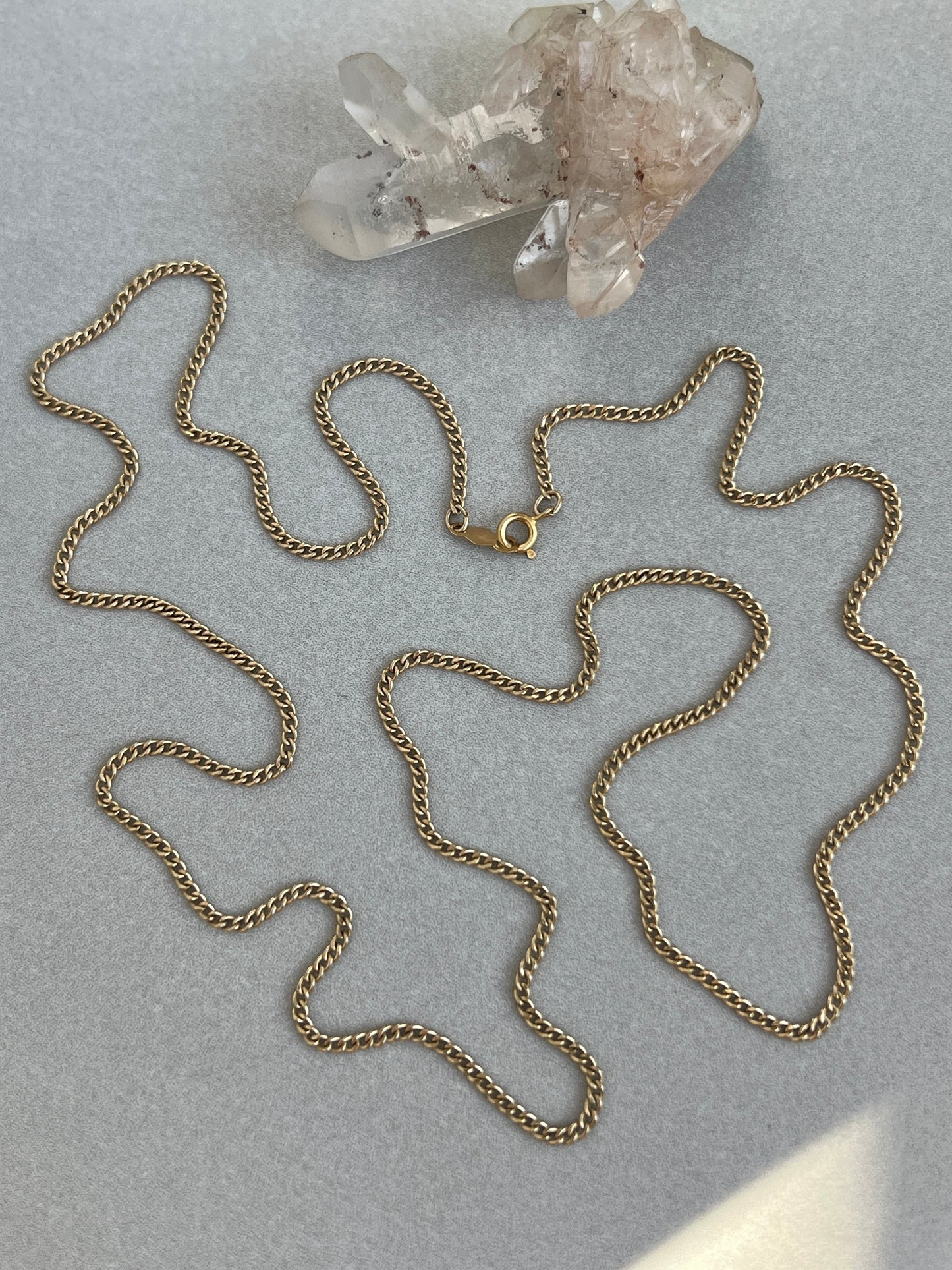Vintage 14k Gold 23.75” Curb Link Chain