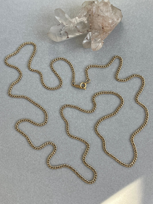 Vintage 14k Gold 23.75” Curb Link Chain