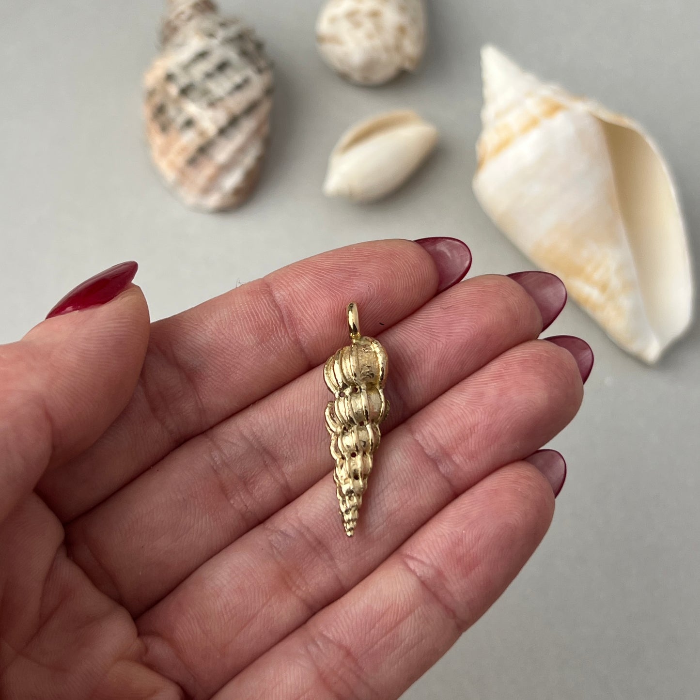 Vintage 14k Gold Spiral Shell Charm