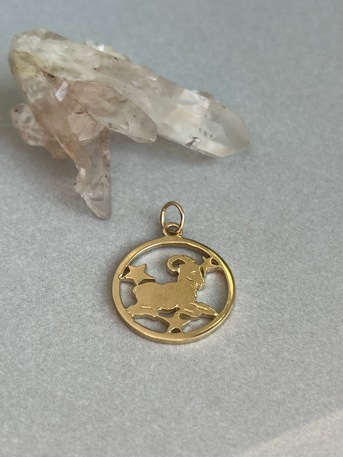 Vintage 14k Gold Celestial Aries Ram Zodiac Charm