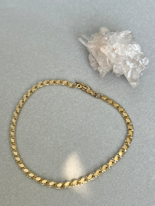 Vintage 14k Gold Mirror Link Bracelet