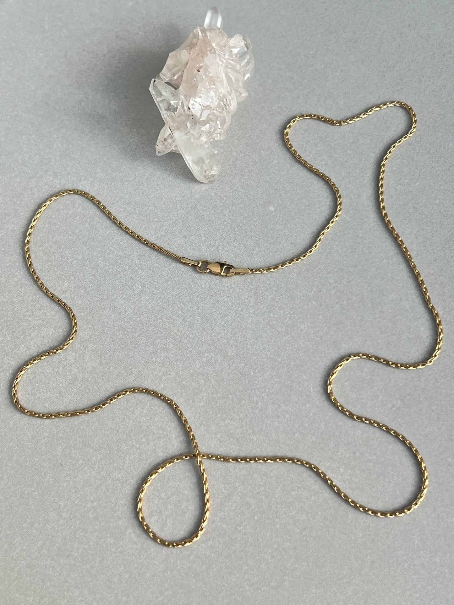 Vintage 14k Gold 24” Wheat Link Chain