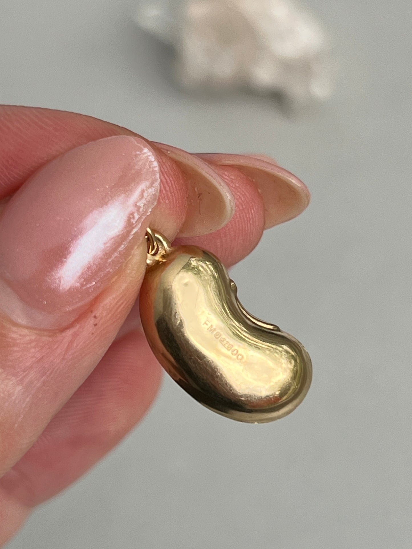 Vintage 9k Gold Puffy Lucky Bean Charm
