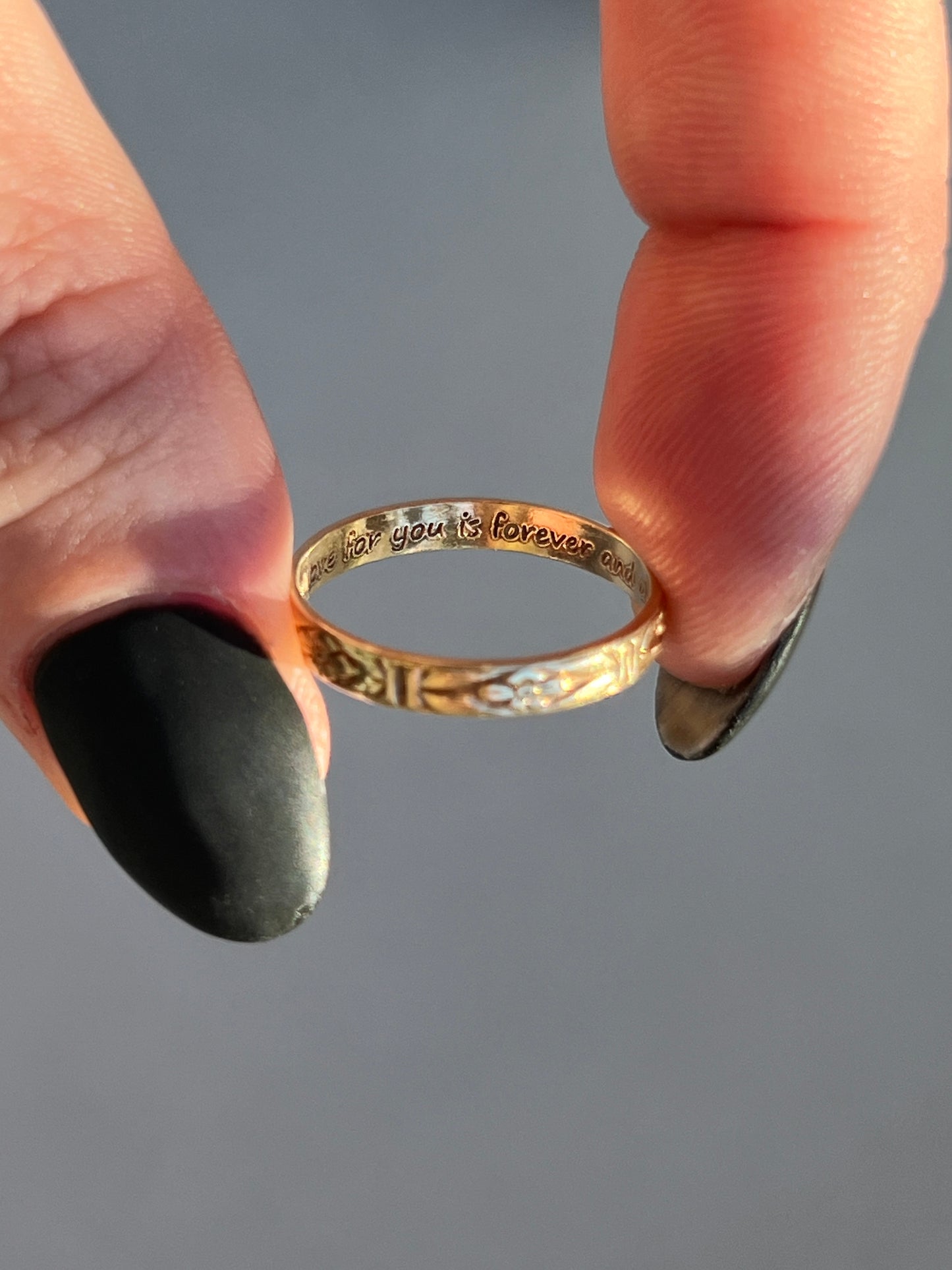 Vintage 14k Gold Floral Eternity Band