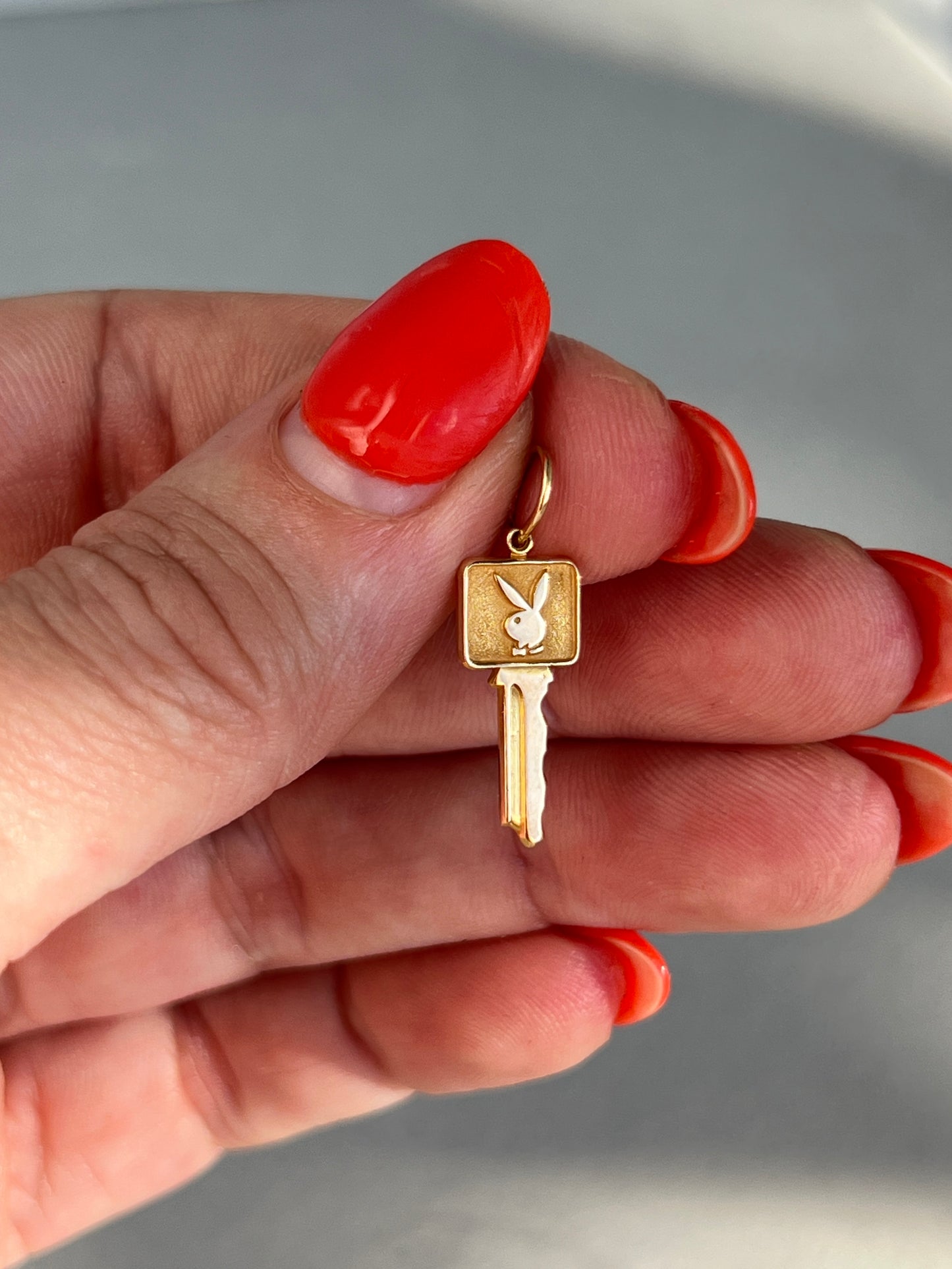 Vintage 14k Gold Mini Playboy ‘Members Club’ Key Charm