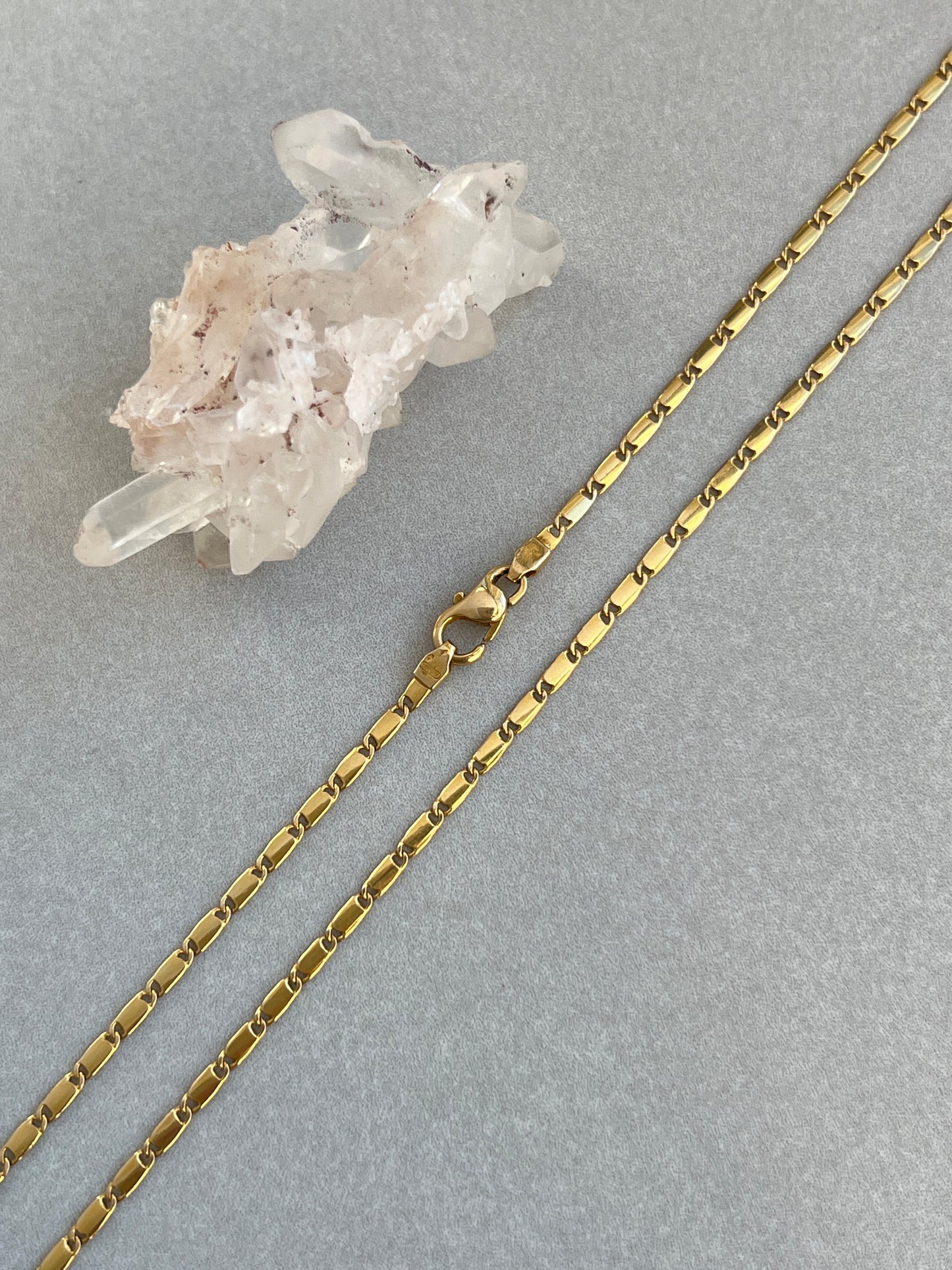 Vintage 14k Gold 18” Unique Anchor Bar Link Chain Necklace