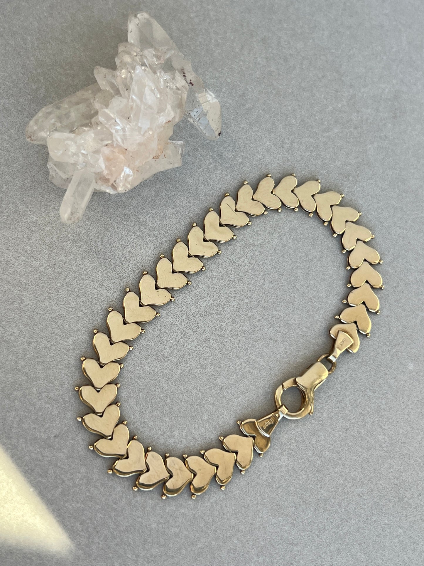 Vintage 14k Gold Liquid Hearts Bracelet