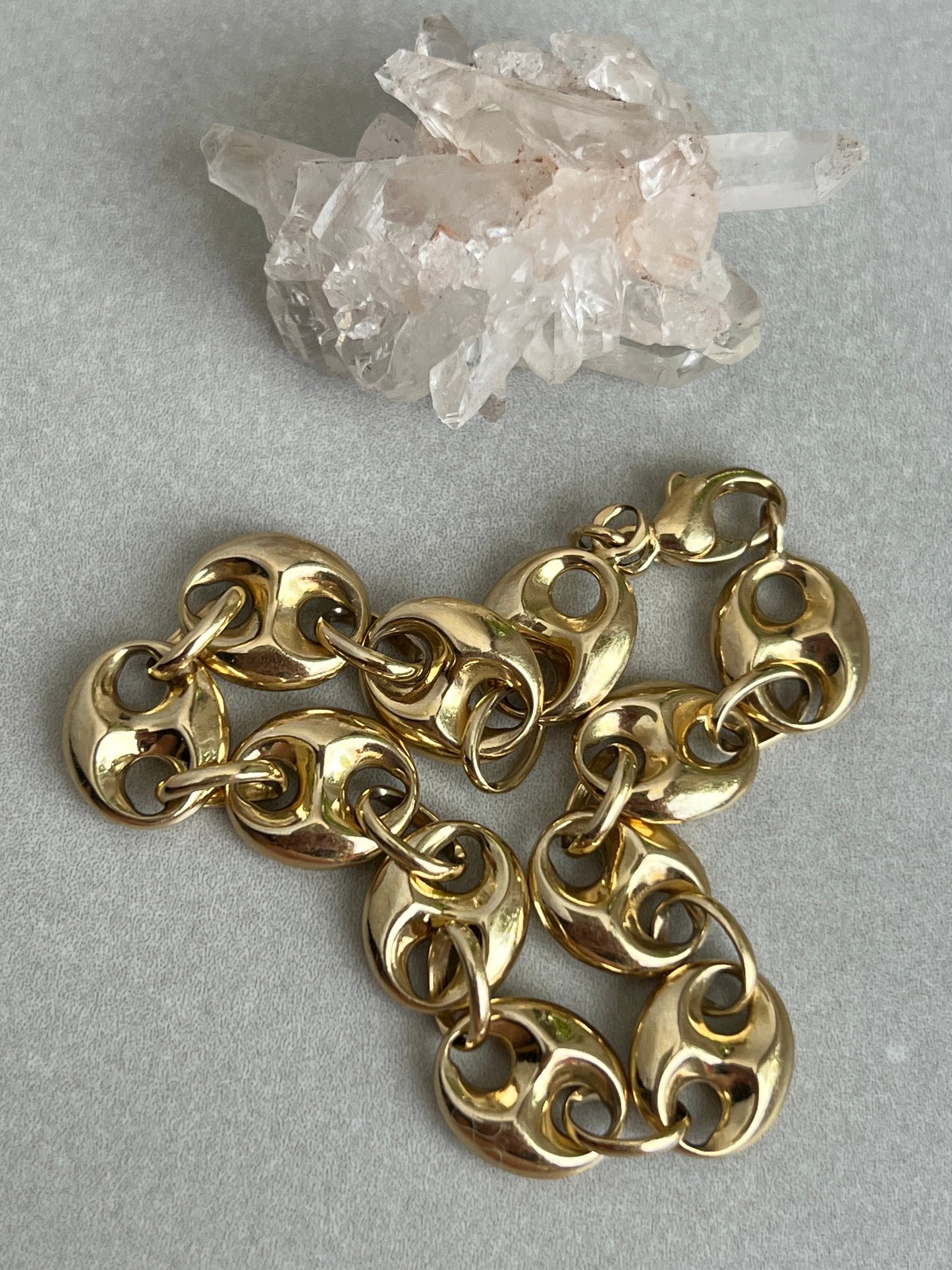 Vintage 14k Gold Puffy ‘Gucci’ Mariner Link Bracelet