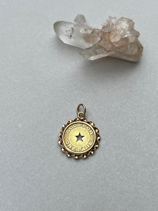 Vintage Brass ‘Rose City’ Transit Token in 14k Gold Coin Frame