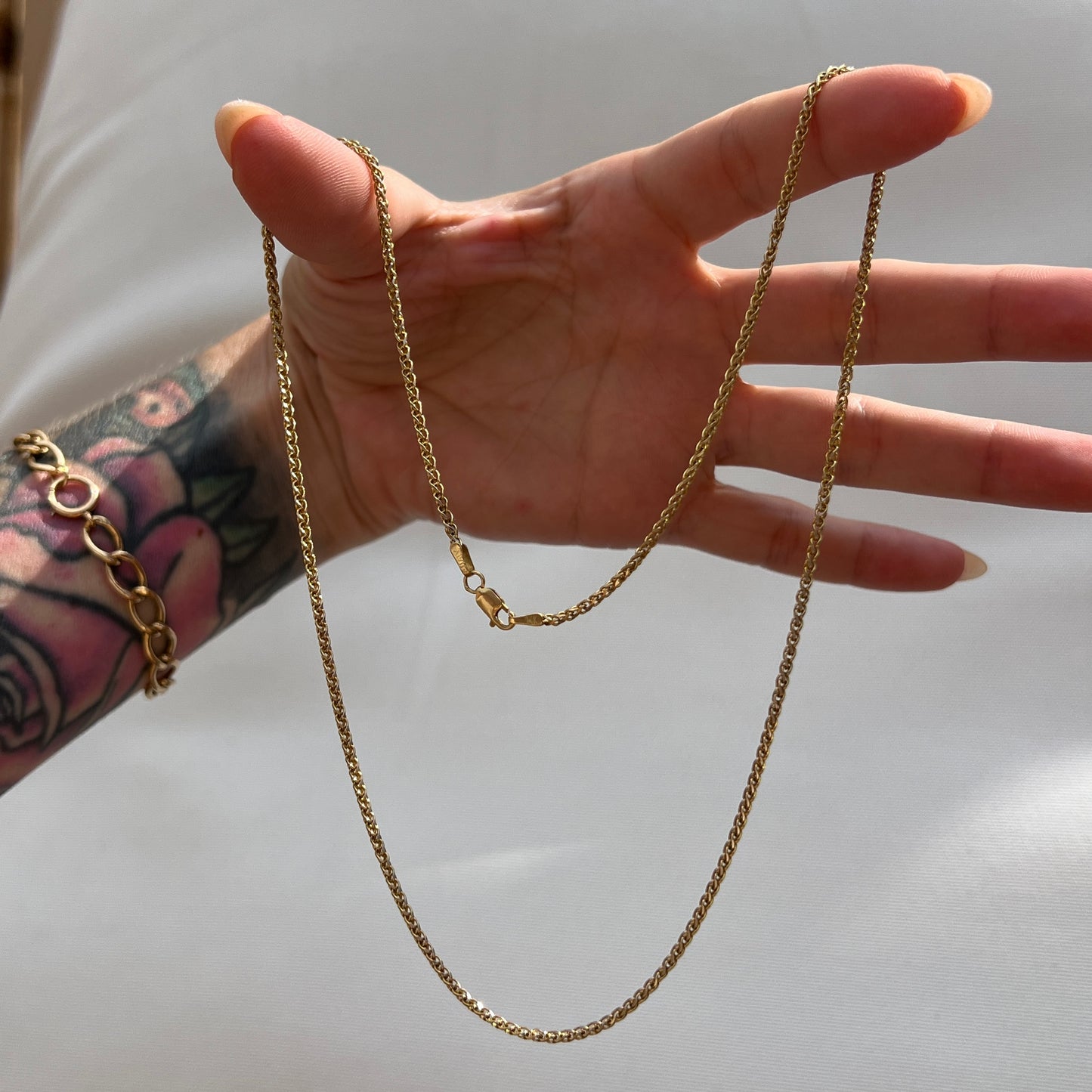 Vintage 14k Gold 20” Wheat Link Chain