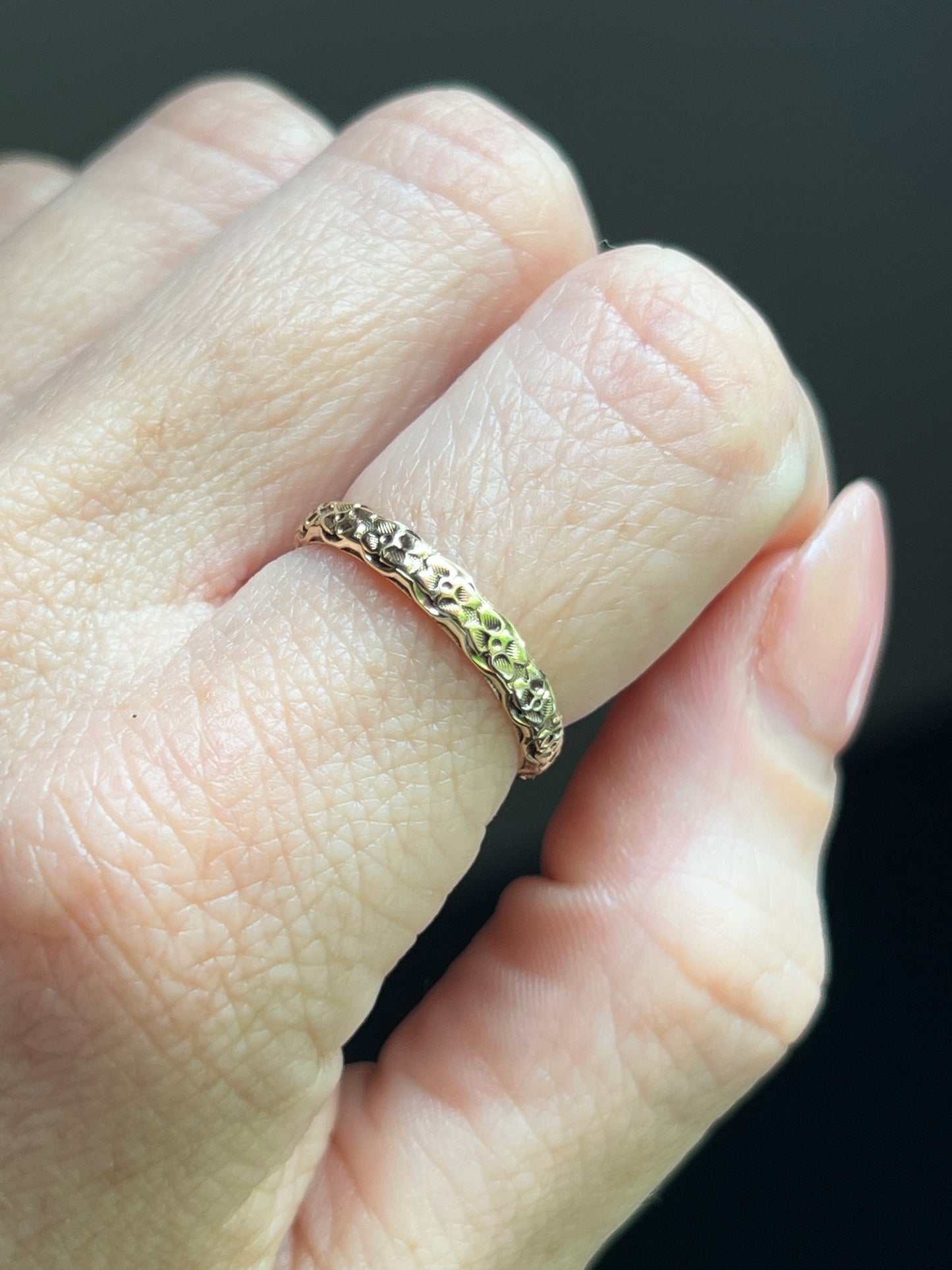 Antique 14k Gold Pansy Eternity Band
