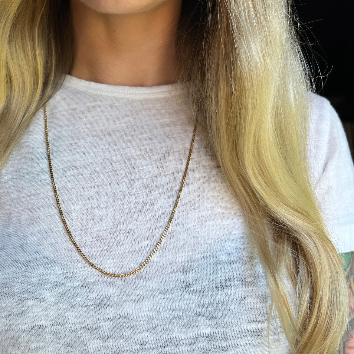 Vintage 14k Gold 25” Curb Link Chain