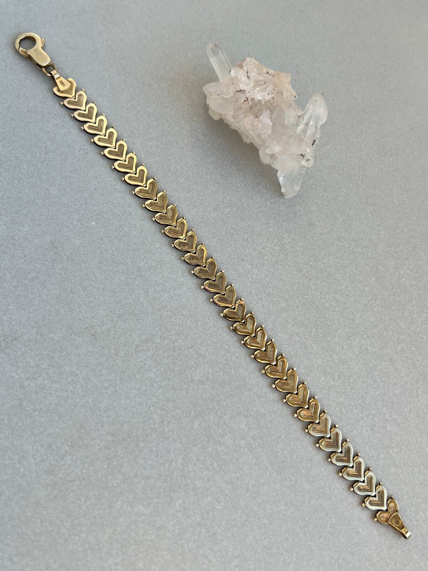 Vintage 14k Gold Liquid Hearts Bracelet