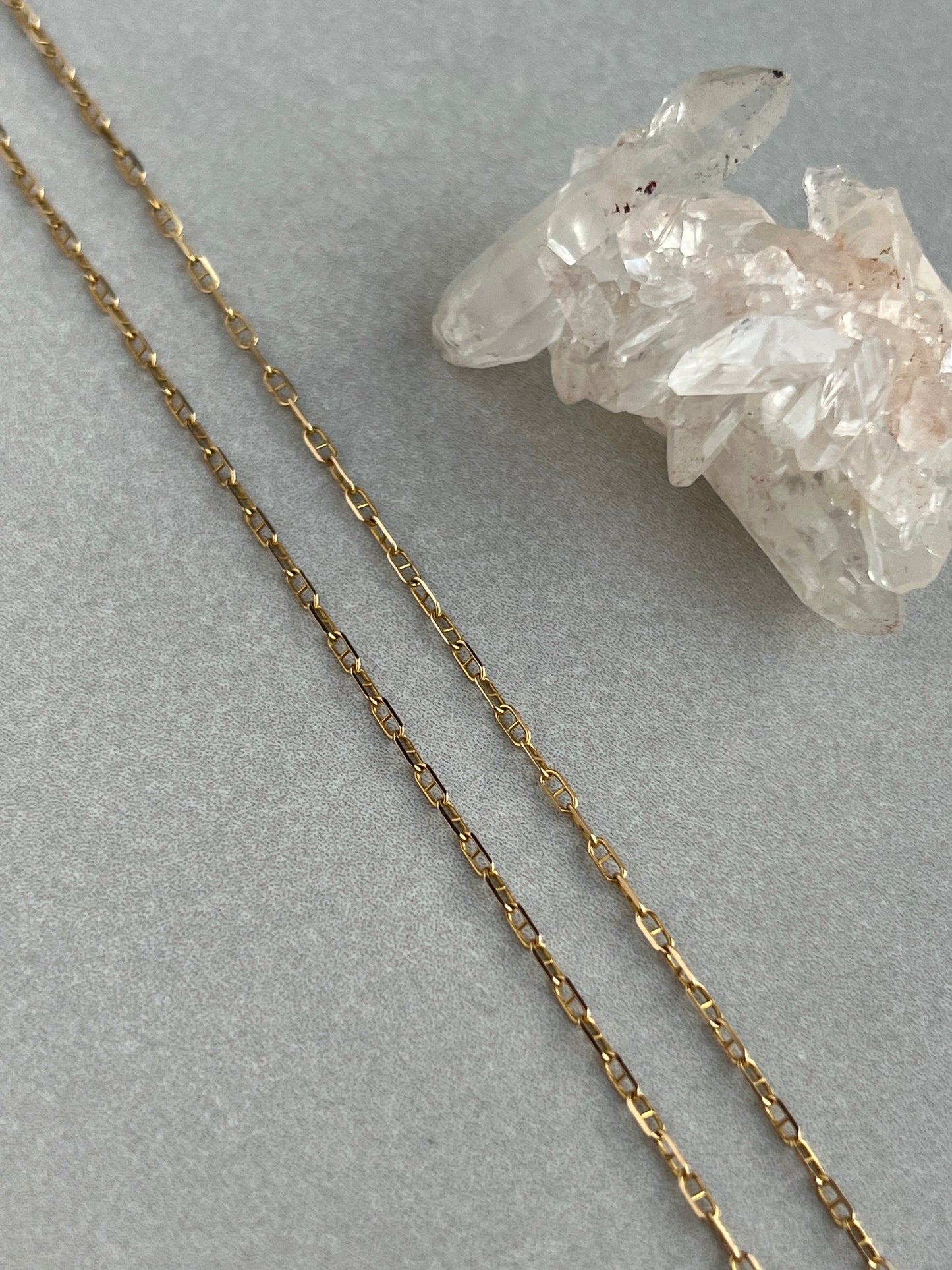 Vintage 14k Gold 26” Baby Anchor Link Chain Necklace