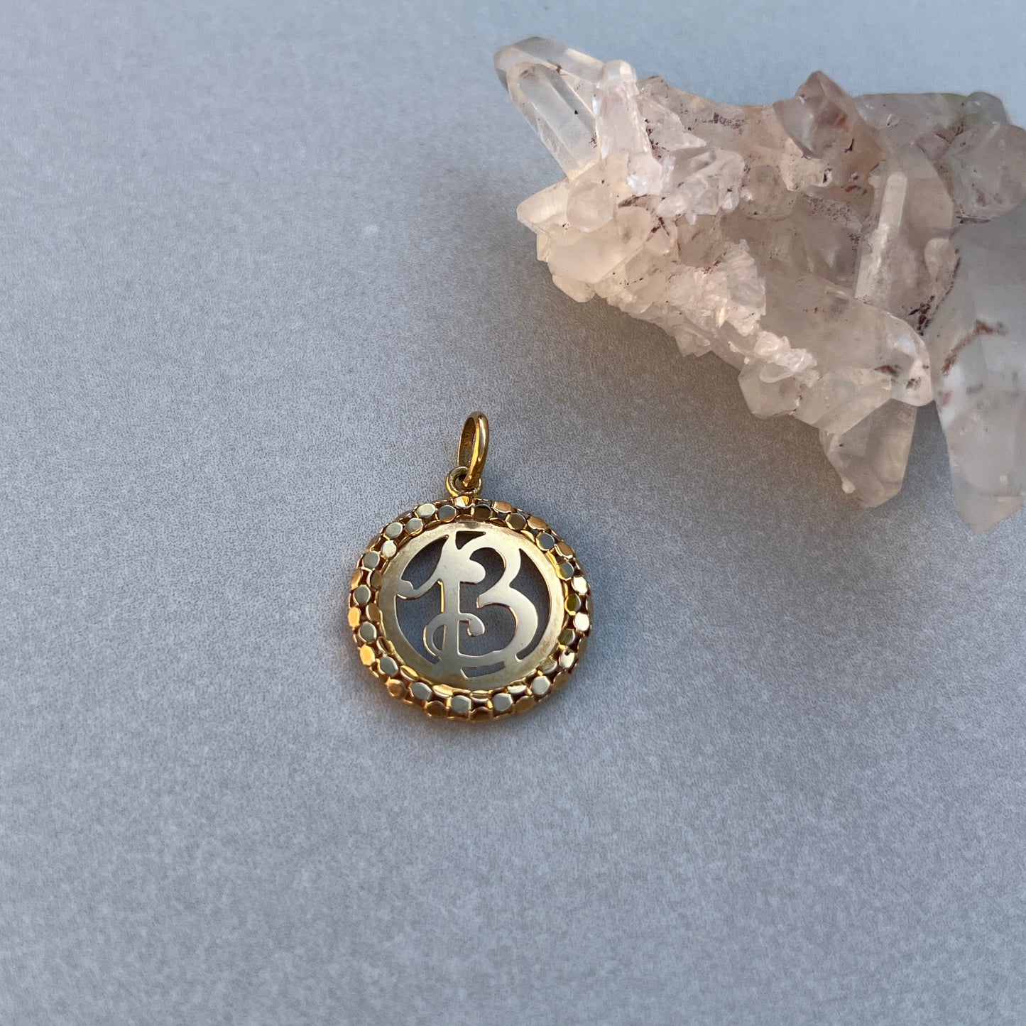 Vintage 18k Gold Lucky Number 13 Charm