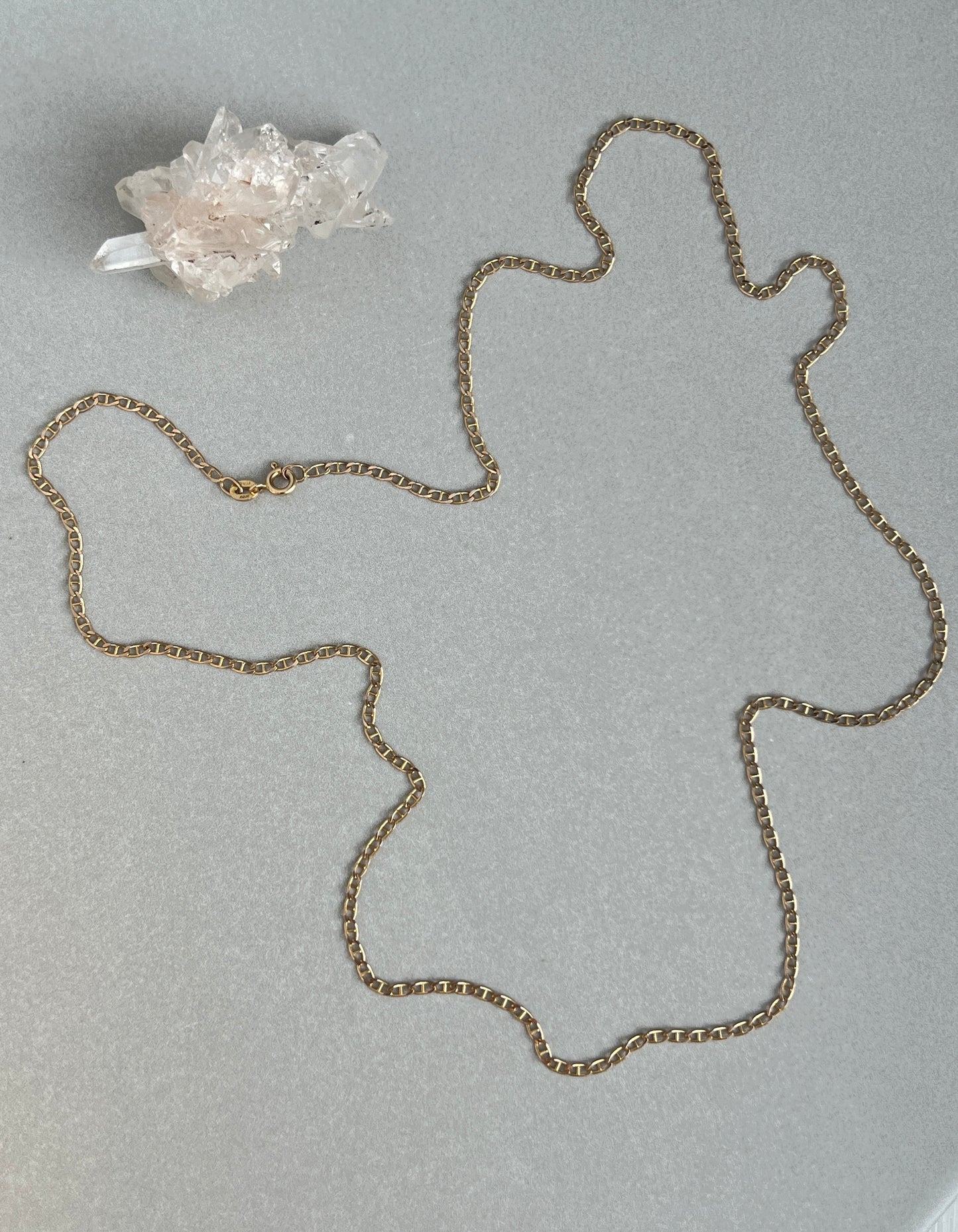 Vintage 14k Gold 24” Mariner Link Chain