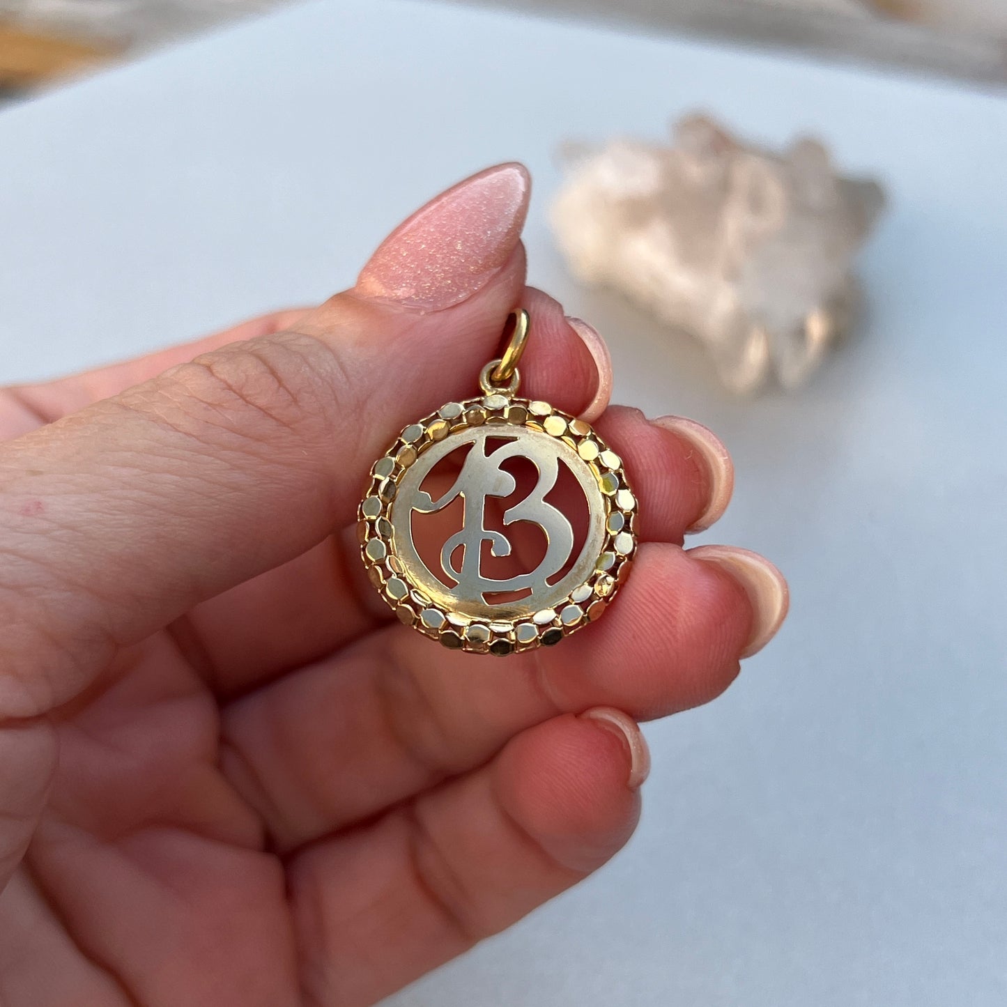 Vintage 18k Gold Lucky Number 13 Charm