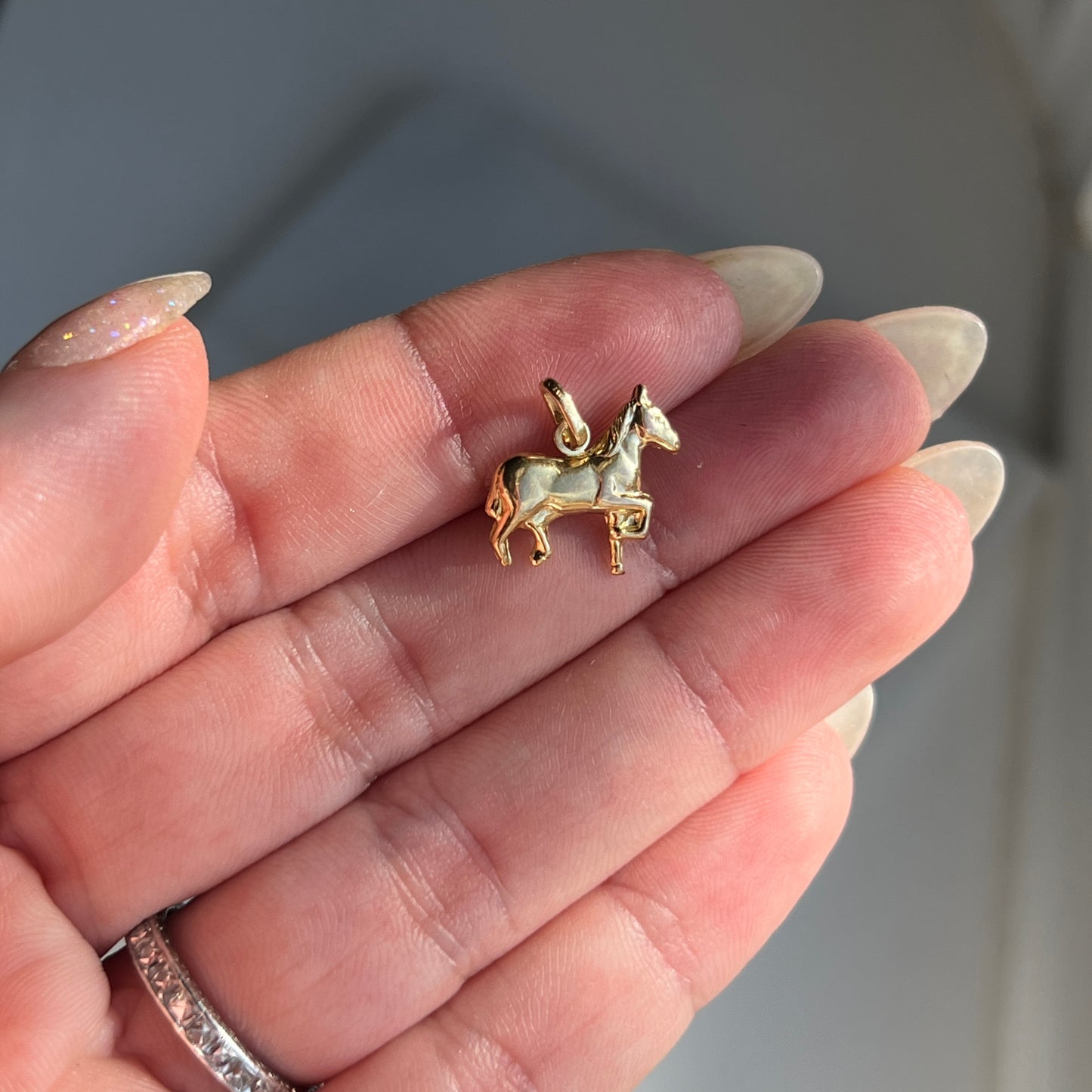 Vintage 14k Gold Puffy Horse Charm