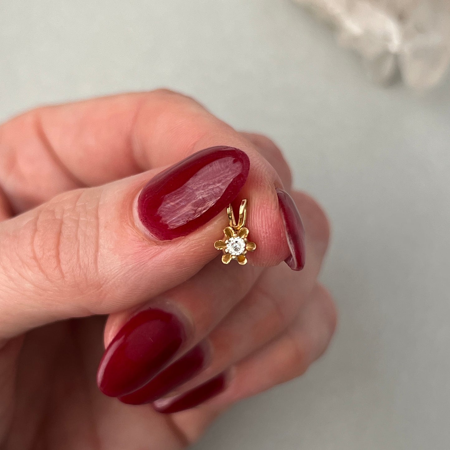 Vintage 14k Gold Diamond Buttercup Charm