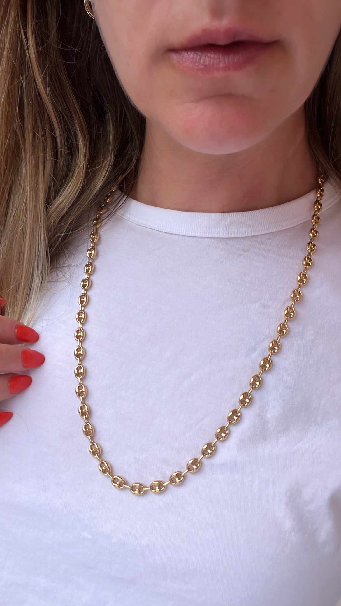 Vintage 14k Gold 24” Puffy Mariner ‘Gucci’ Link Chain