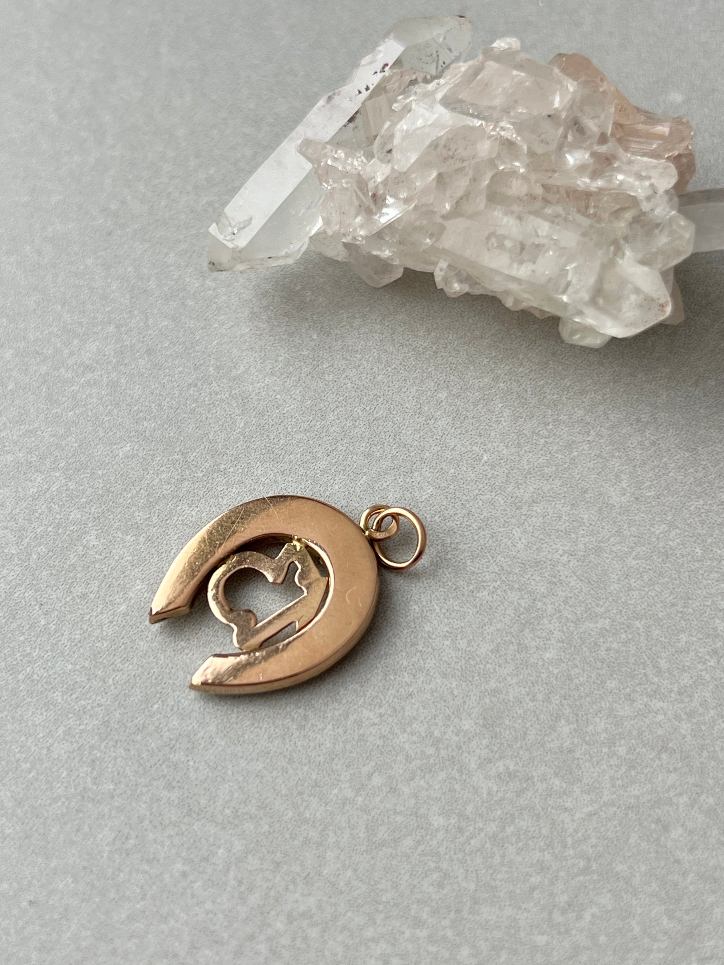 Vintage 14k Two-Tone Gold Lucky Number 13 Horseshoe Pendant