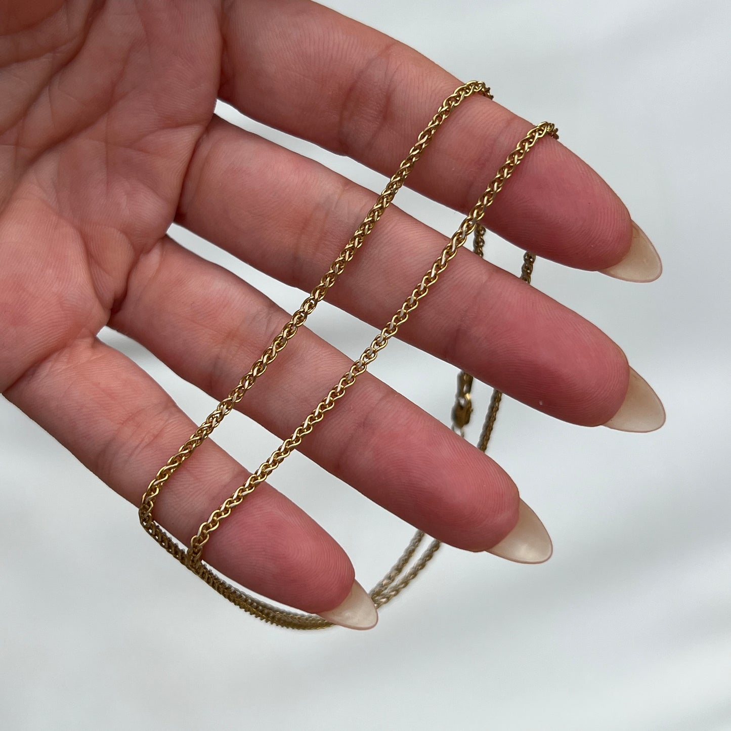 Vintage 14k Gold 20” Wheat Link Chain