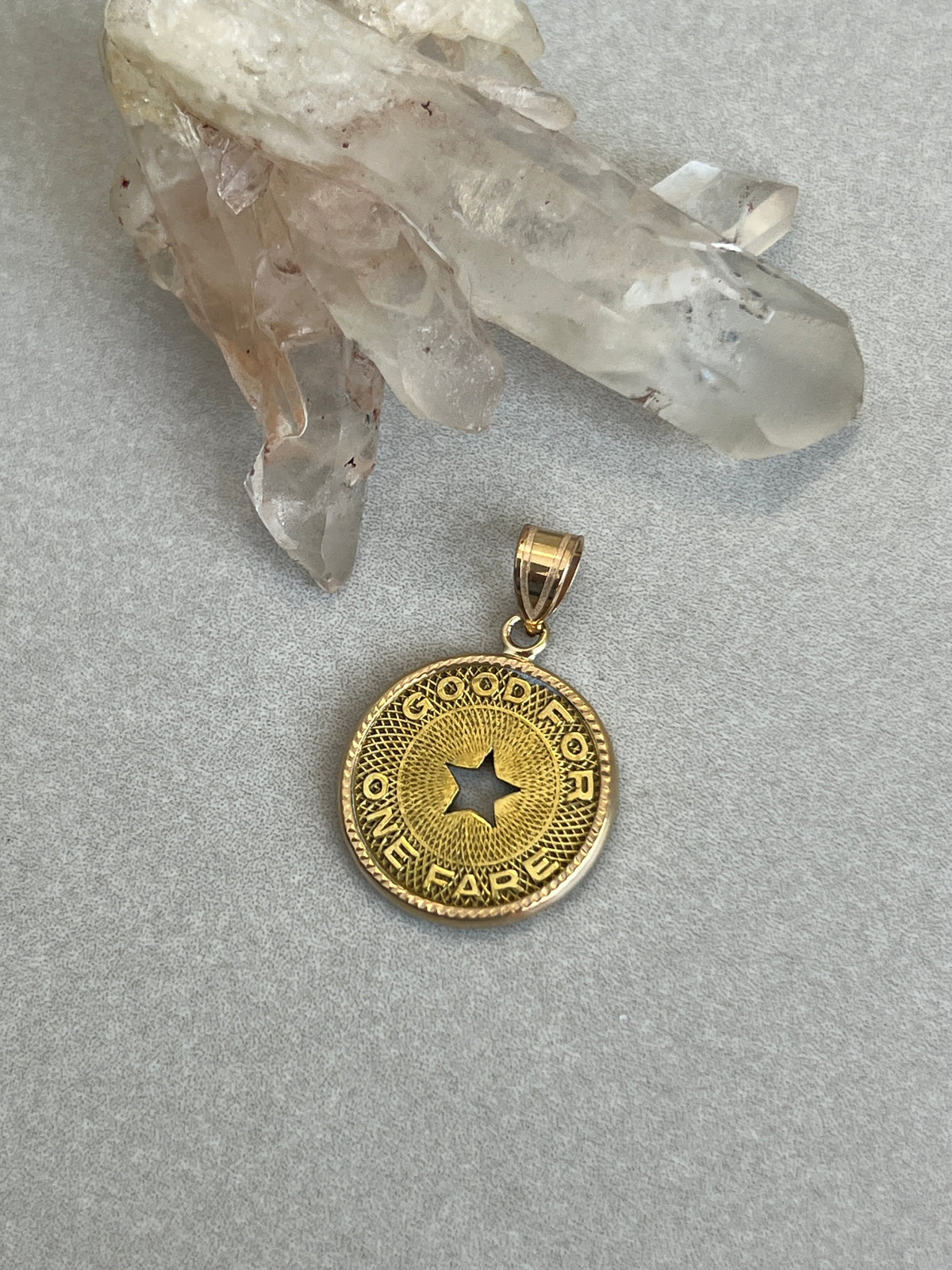 Vintage Brass ‘Rose City’ Portland Railway Token in 14k Gold Frame