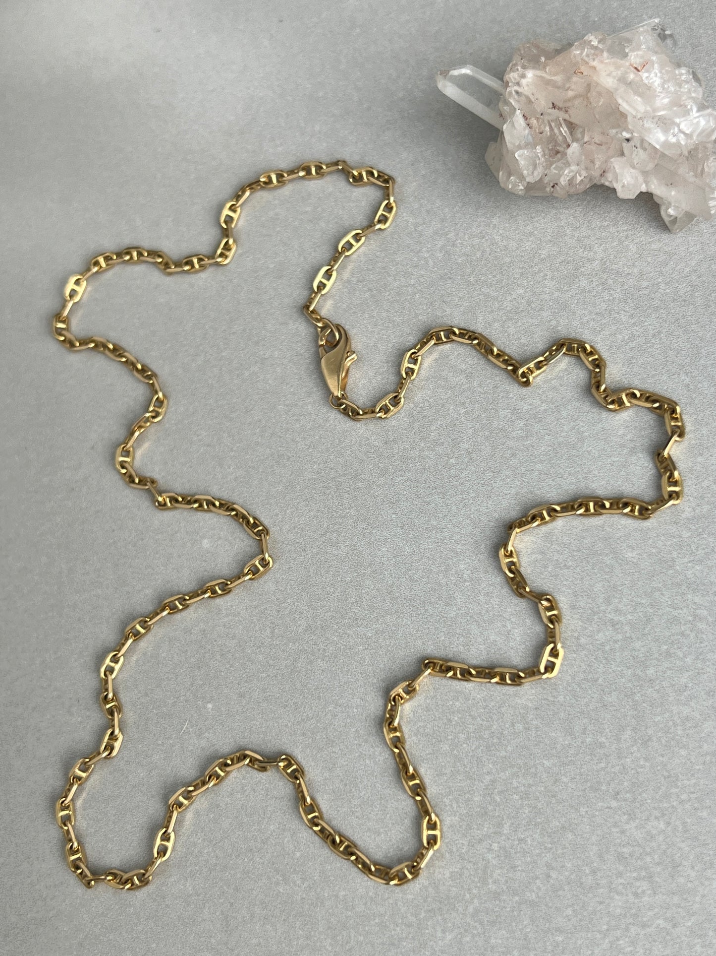 Vintage 14k Gold 20” Solid Anchor Link Chain