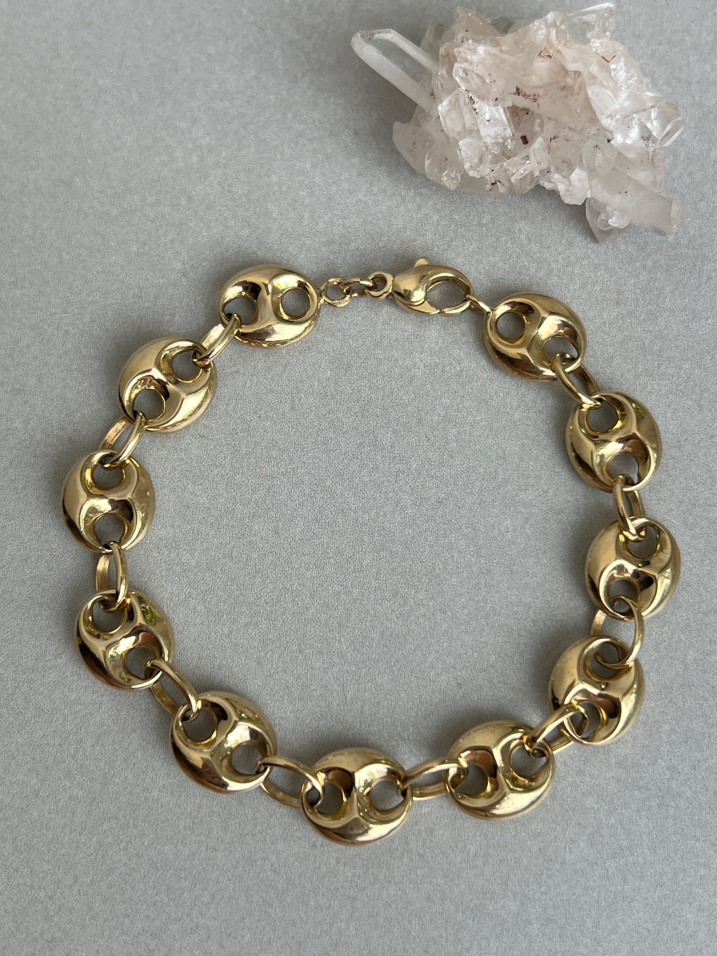 Vintage 14k Gold Puffy ‘Gucci’ Mariner Link Bracelet