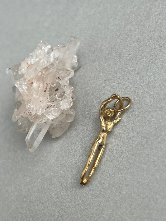 Vintage 14k Gold Nude Woman Charm