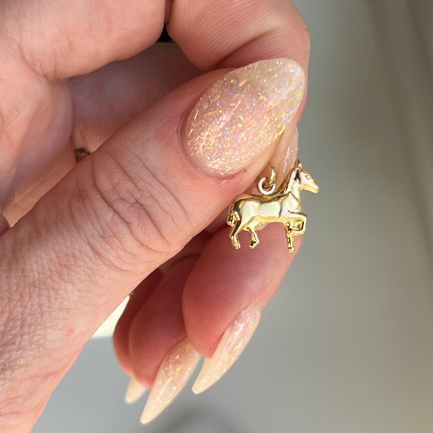 Vintage 14k Gold Puffy Horse Charm