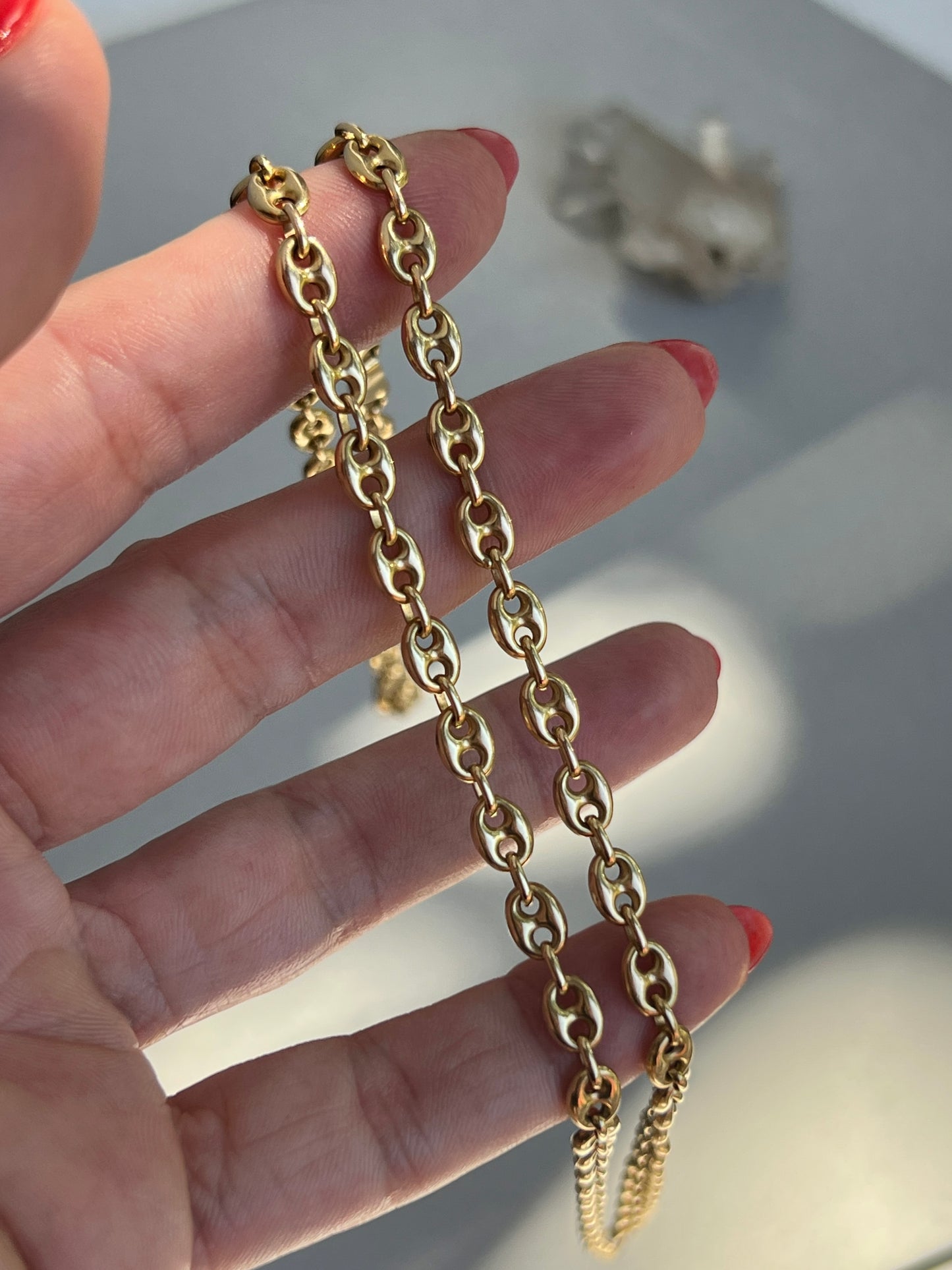 Vintage 14k Gold 24” Puffy Mariner ‘Gucci’ Link Chain