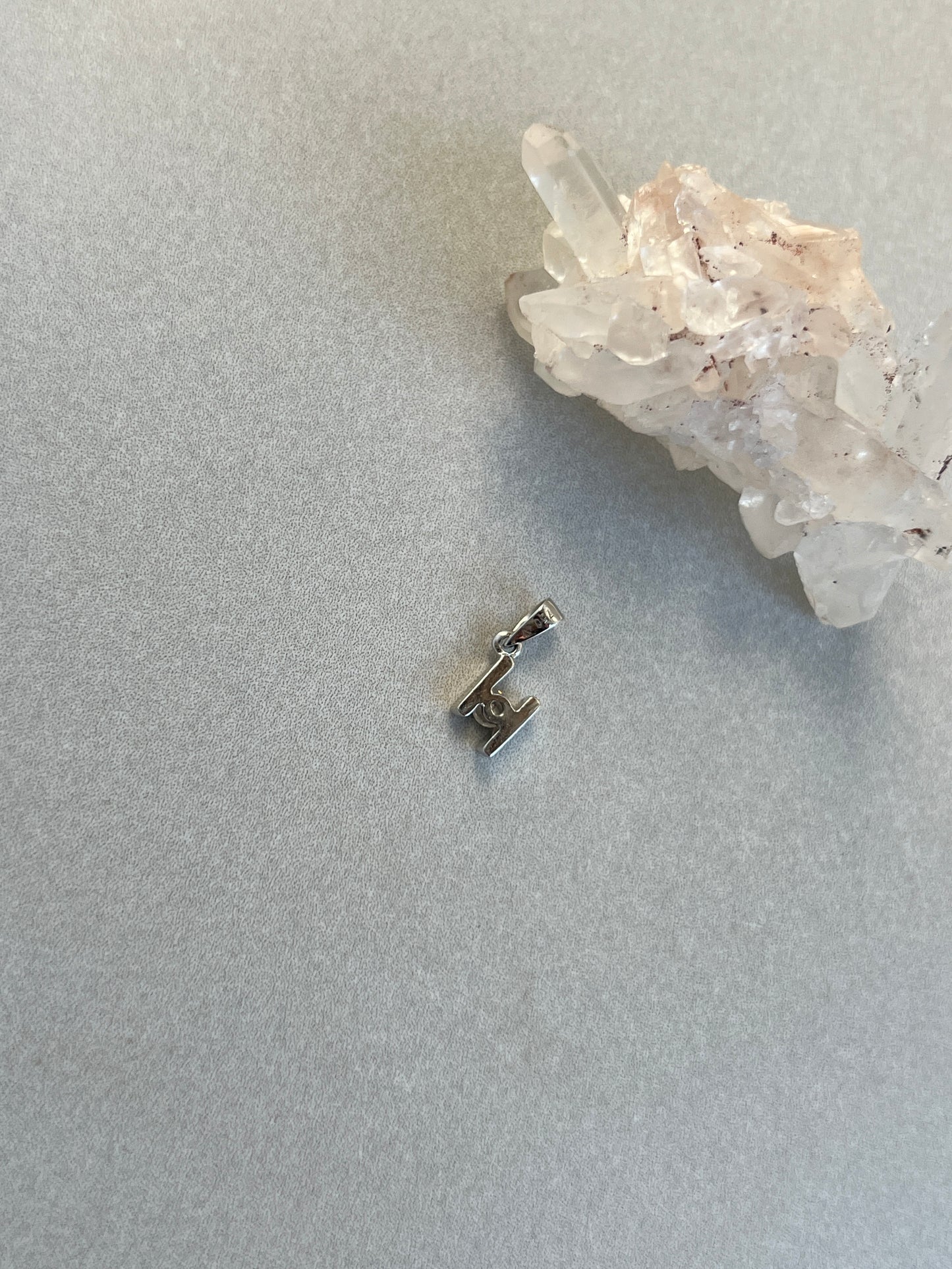 Vintage 18k White Gold Geometric Natural Diamond Pendant