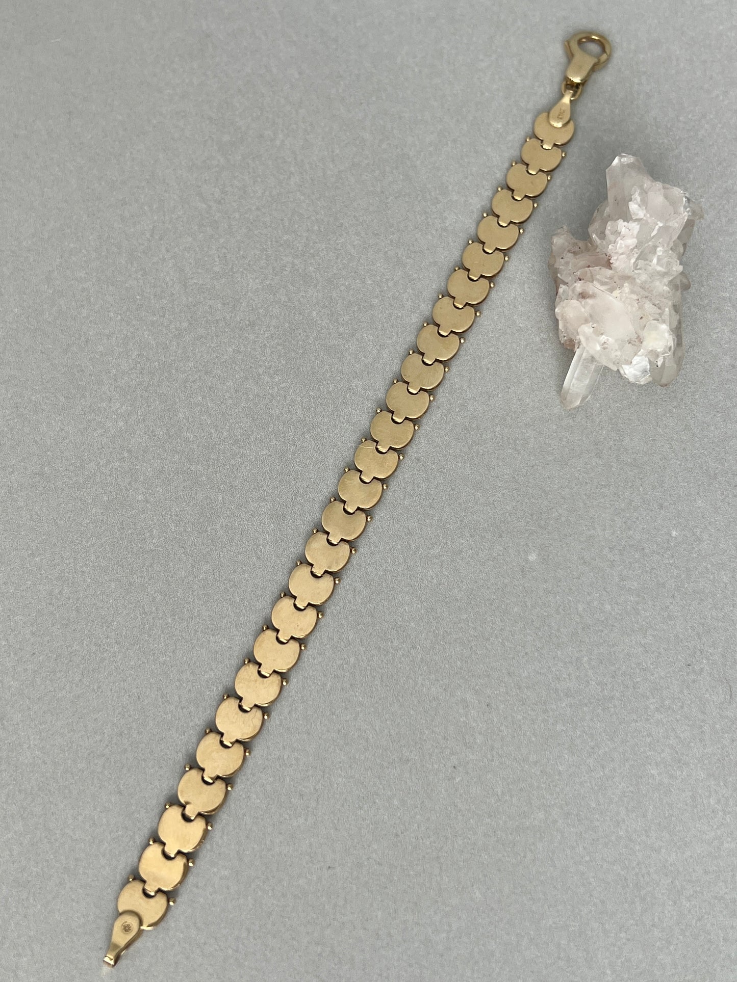 Vintage 14k Gold Liquid Fan Link Bracelet