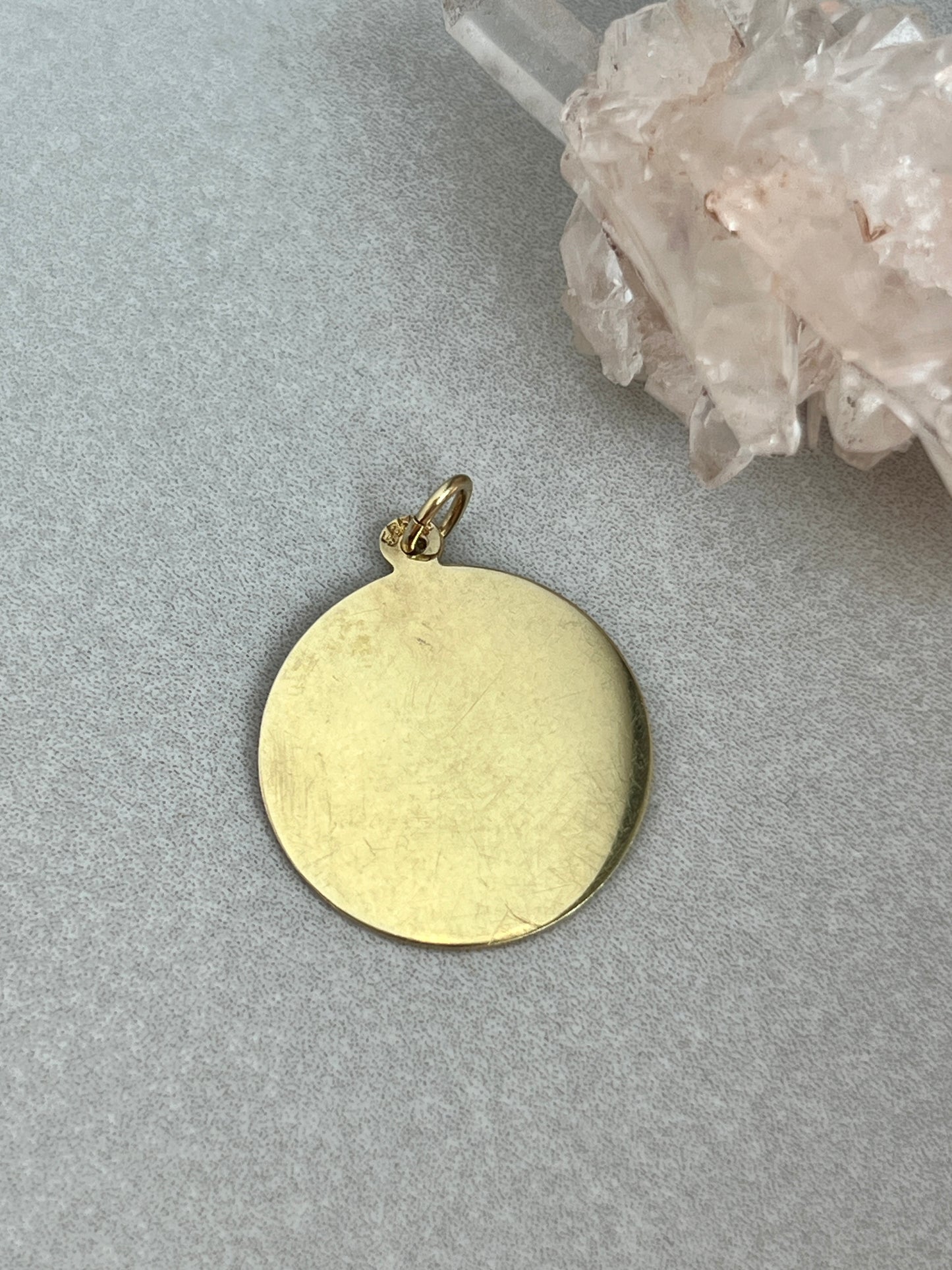 Vintage 14k Gold Engine Turned Celestial Leo Zodiac Charm
