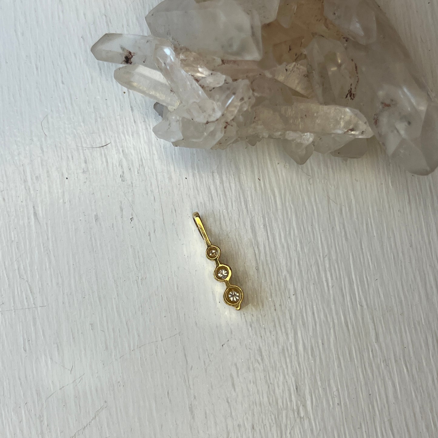 Vintage 14k Gold Diamond Trio Pendant