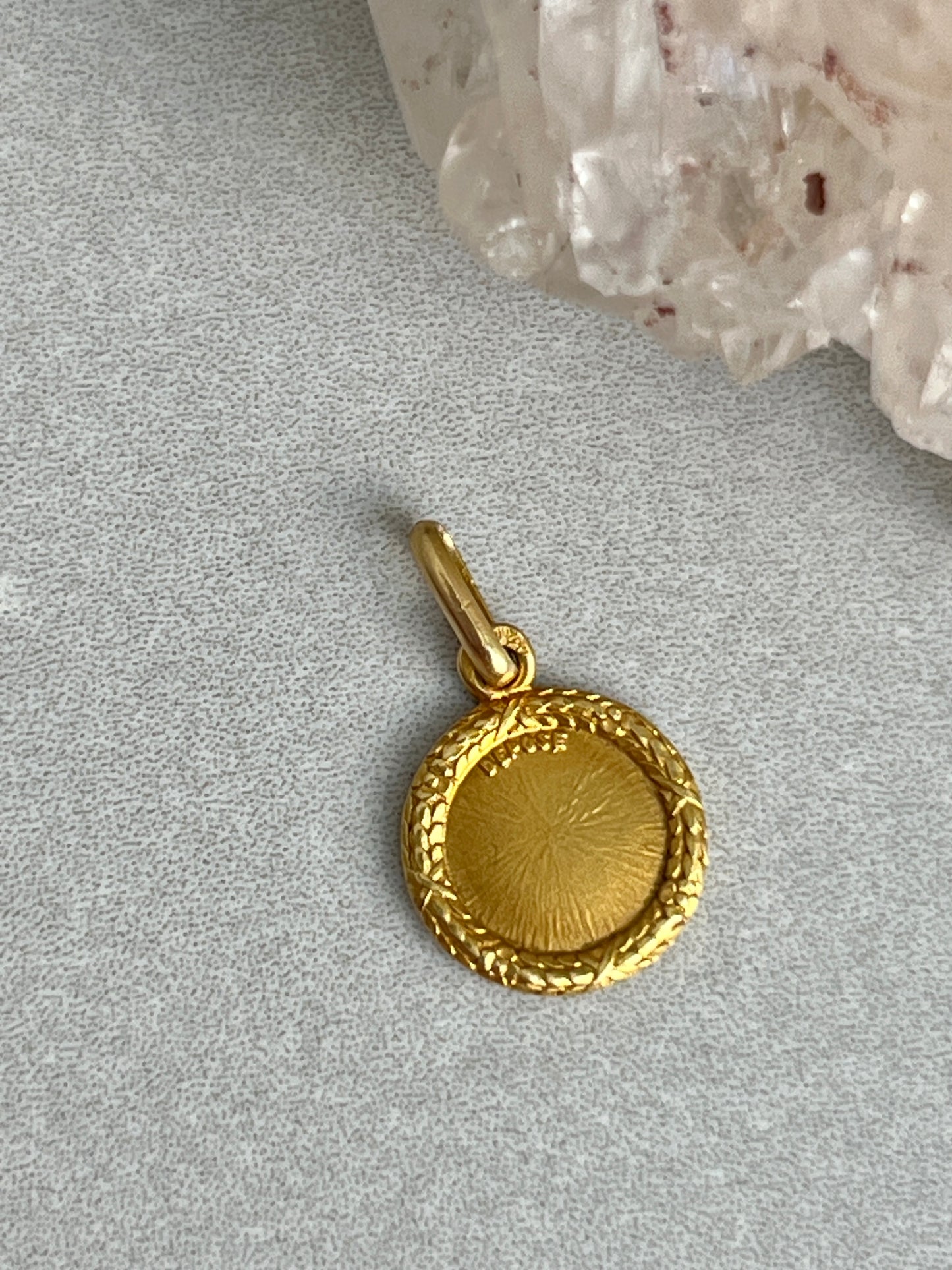 Vintage 18k Gold Diamond and Ruby ‘Qu’hier - Que Demain’ French Love Token - XS
