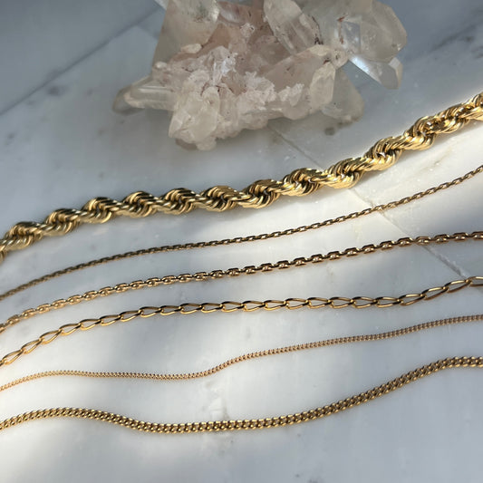 Vintage 14k Gold 23.5” Solid HEAVY Rope Link Chain Necklace