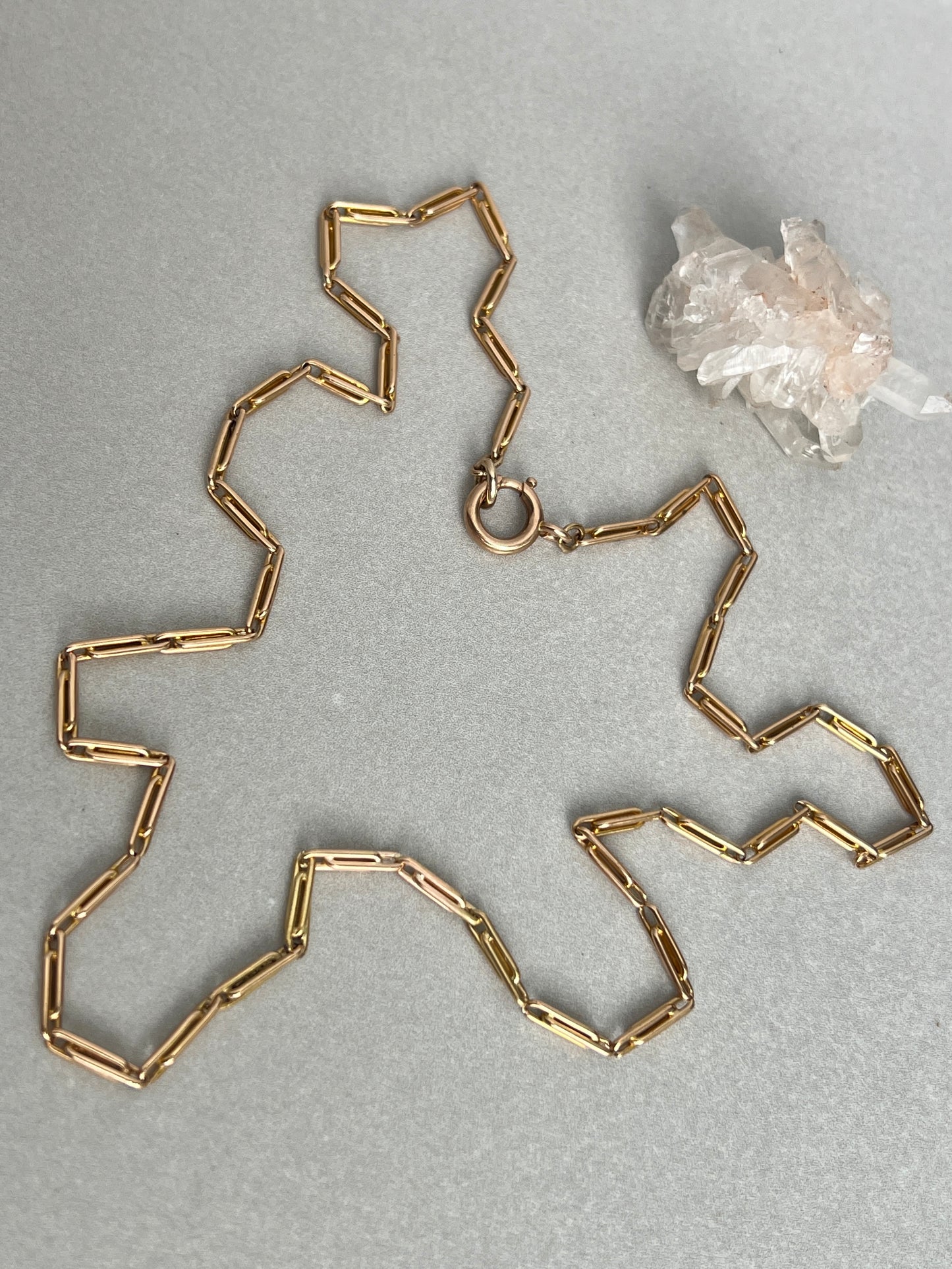 Antique 15ct Gold 20” Paperclip Link Watch Chain Necklace