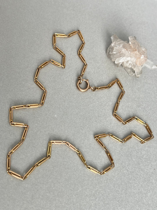 Antique 15ct Gold 20” Paperclip Link Watch Chain Necklace