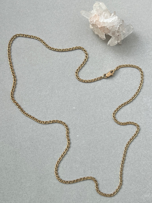 Vintage 14k Gold 20.5” Mariner Link Chain Necklace