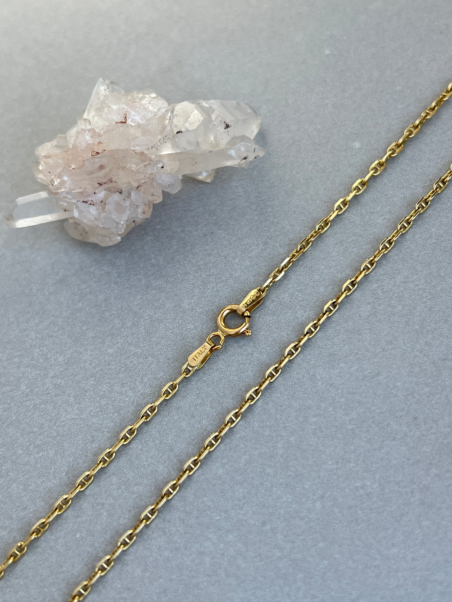 Vintage 14k Gold 23.75” Solid Anchor Link Chain