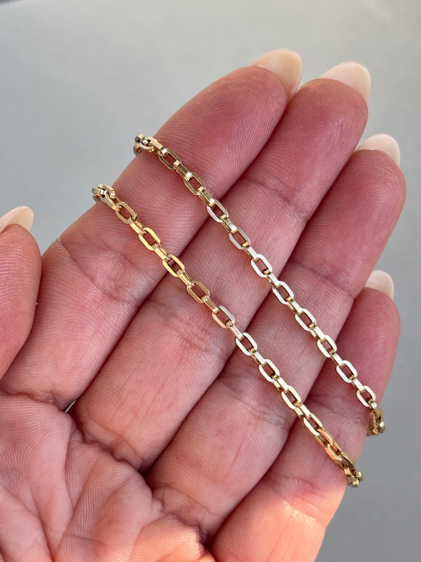 Vintage 14k Gold 17” Biker Link Chain