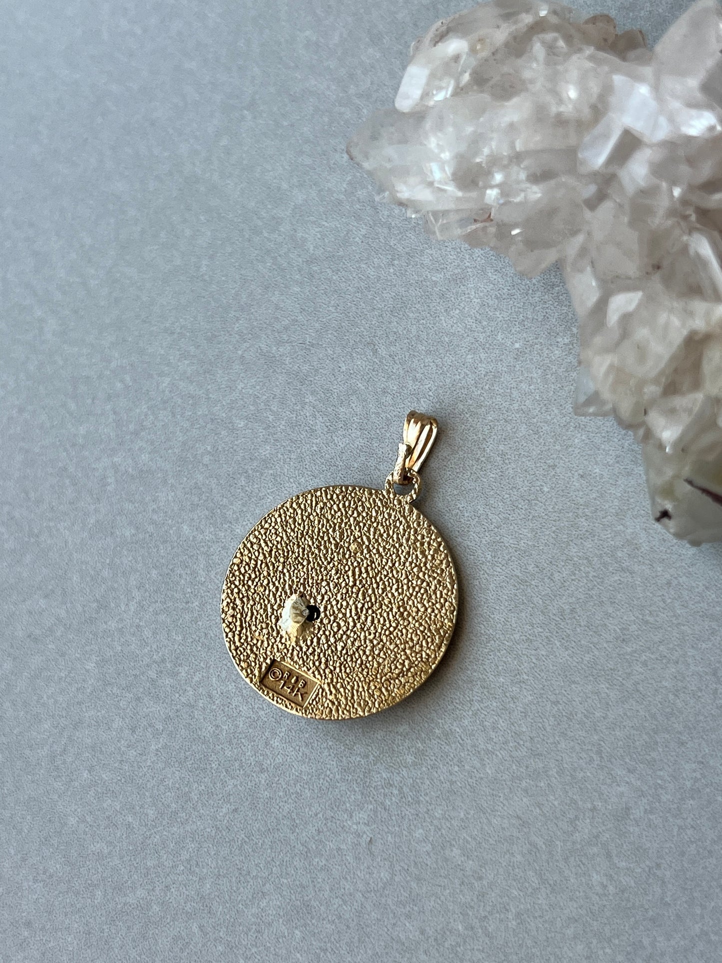 Vintage Roberts & Belk Virgo Celestial Zodiac Diamond Accent Pendant in 14k Yellow Gold