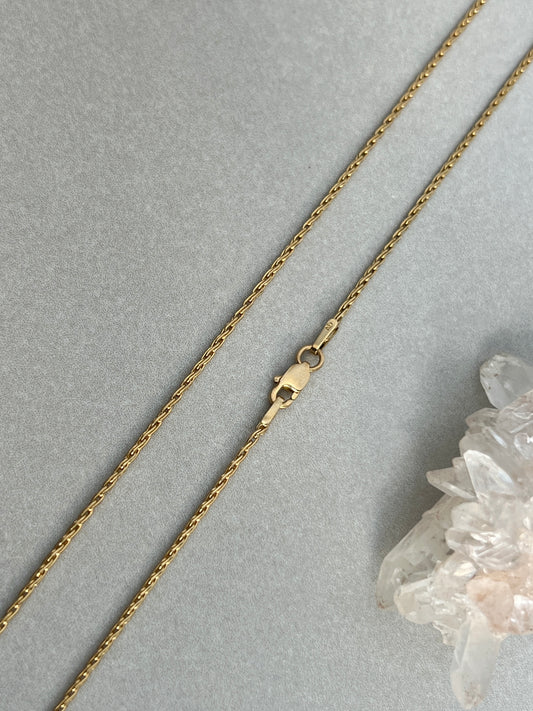Vintage 14k Gold 24” Wheat Link Chain