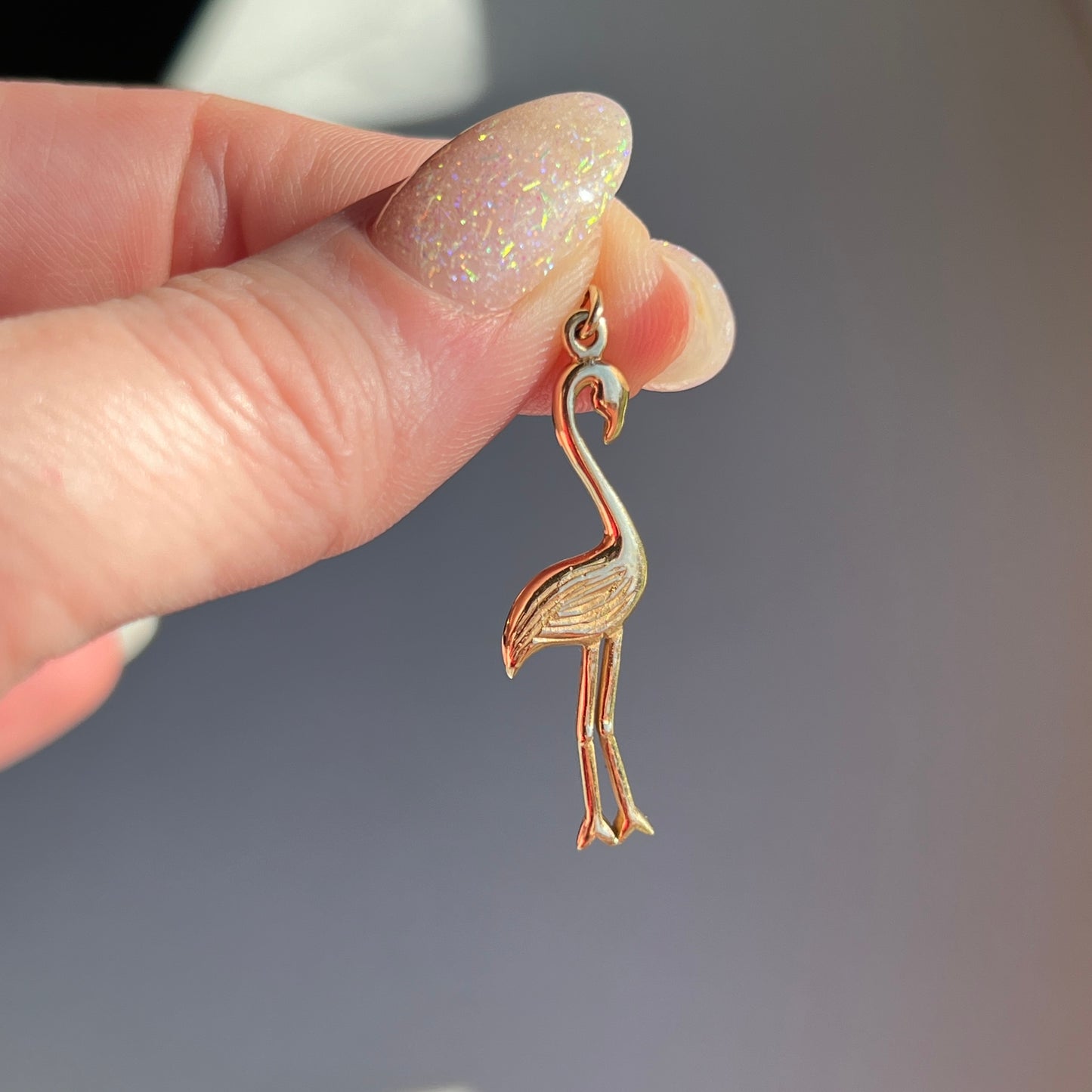 Vintage 14k Flamingo Charm